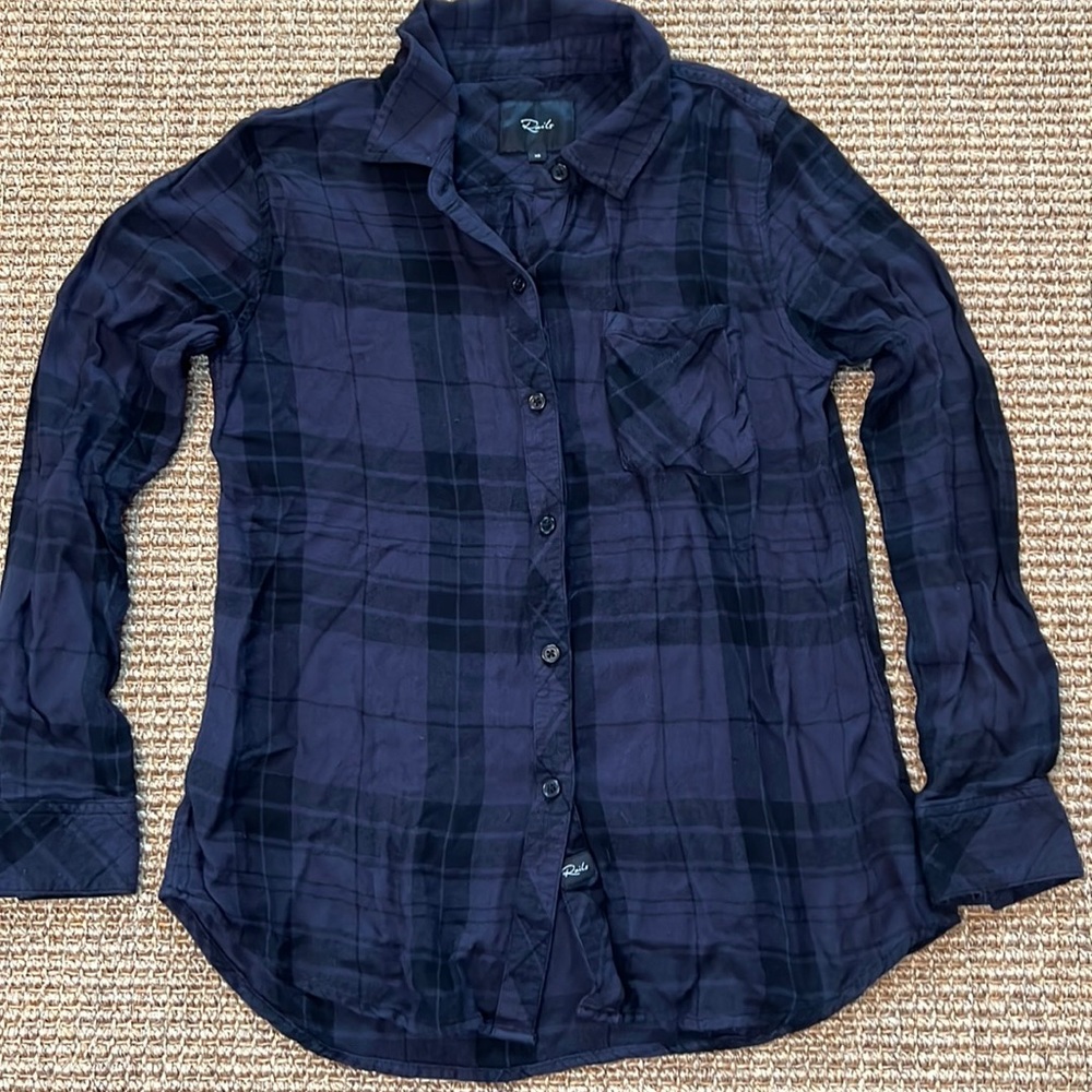 Rails Black Plaid Button Down
